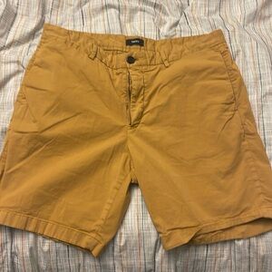 Theory Zaine mustard shorts